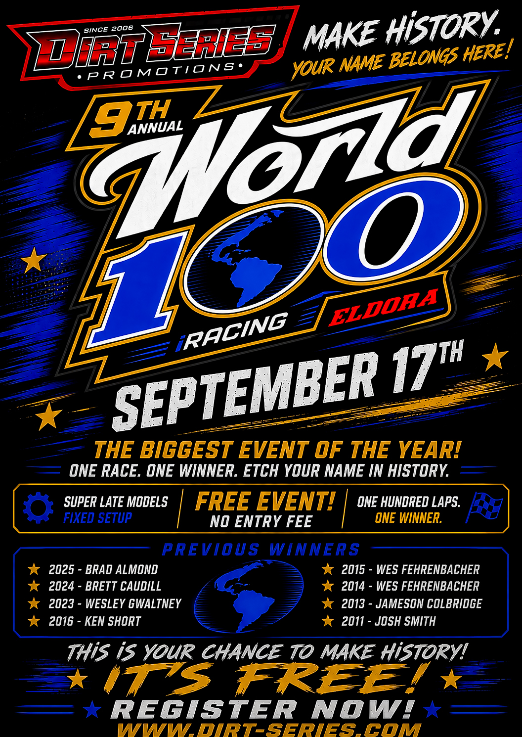 World 100 — 2026 Edition Event Flyer